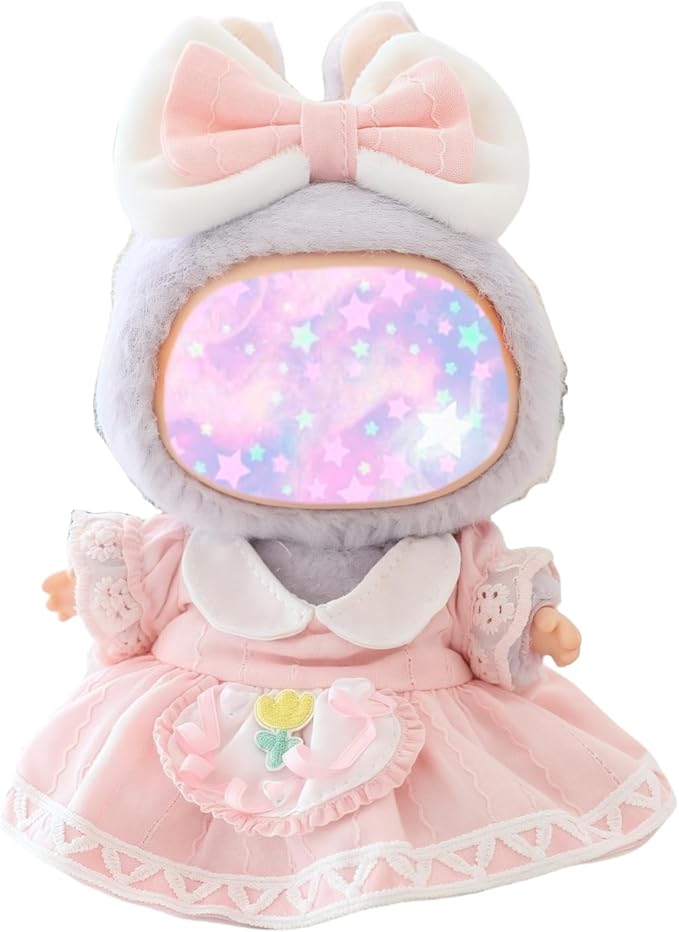 17cm Doll Clothes Set, 2 Pieces Dress Skirt Outfit Set for 6.7inch Doll Suit, Cute Fashion Bowknot Clothes Accessories for 1st/2nd/3rd Gen Dolls Play & Display Pink