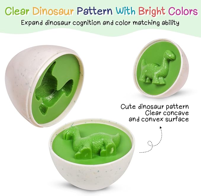 Dinosaurs Eggs,Egg Toys for Toddlers,Montessori Geometric Egg Puzzle Toy Early Educational Learning Color Sorting & Shape Matching Fine Motor Games Birthday Gifts for Boys Girls