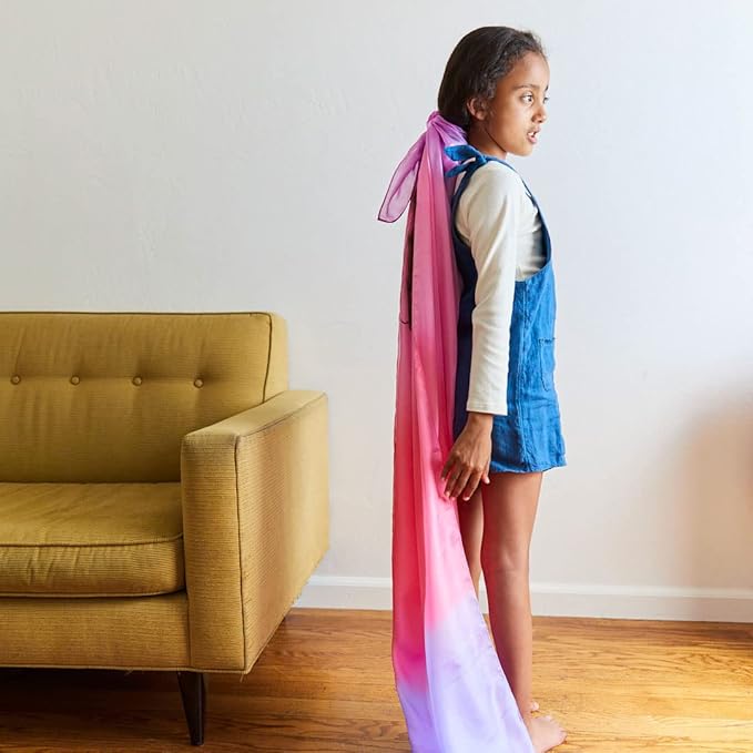 Sarah's Silks Giant Playsilk | 100% Silk Toy for Toddlers | Bright Colored Large Scarves for Fort Building and Pretend Play - Blossom