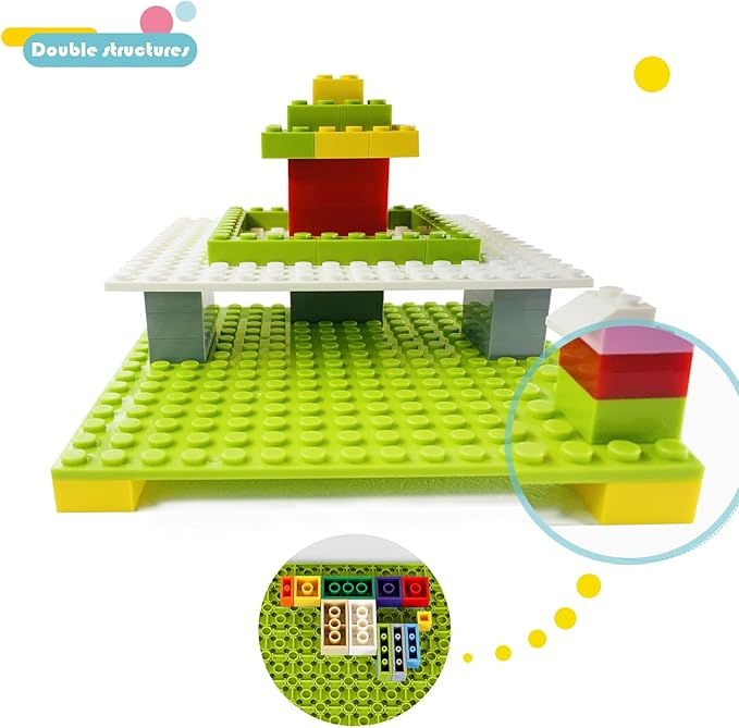 Classic Building Bricks 399 Pieces High Bulk Building Blocks & 2 PCS of Base Plate, Building Blocks Box Set Compatible with Lego Classic