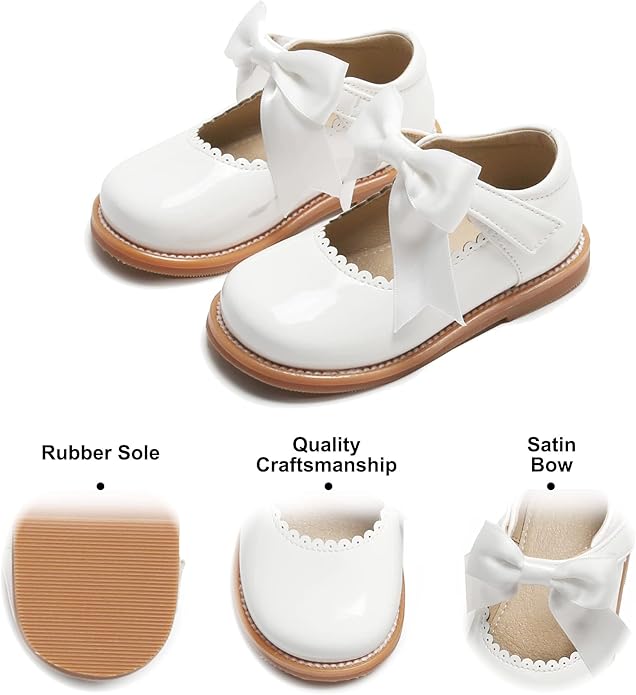 Felix & Flora Toddler Little Girl Mary Jane Dress Shoes - Ballet Flats for Girl Party School Shoes
