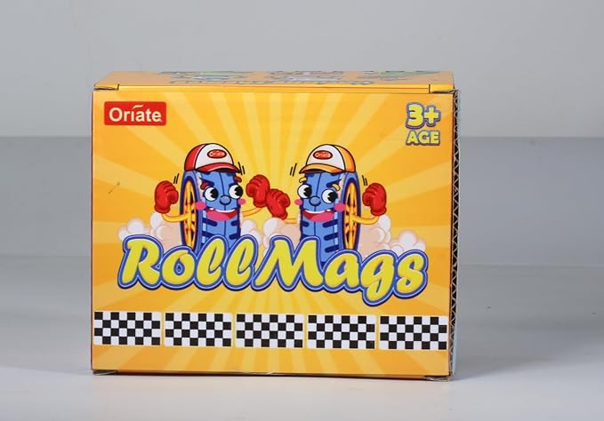 Oriate Rolling Magnet Train Set for Magnetic Tiles, 5pcs Magnet Tiles Toy Train for Road Magnetic Tiles, Free Wheel Animal Vehicles for City Magnetic, Kids Christmas Town Magnetic Tile Accessory