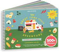CUPKIN Sticker Book for Kids 2-4, 500+ Kids Stickers, Food Truck Adventure 12 Coloring Pages 12 Side by Side Scenes Fun Toddler Travel Activity Coloring and Sticker Books for Ages 4-8 + 8-10