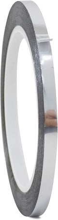 WOD MPFT2 Silver Metalized Polyester Mylar Film Tape with Acrylic Adhesive, 3/8 inch x 72 ft. Vibrant Mirror Silver Tape, Decor Tape for Detailing Accent Wall, Graphic Arts, Car and Boat Trim