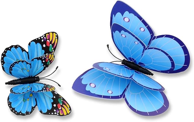 Mixed of 12PCS 3D Pink Butterfly Wall Stickers Decor Art Decorations¡­ (2*Blue)