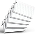 250 Count White Index Cards with Ring 3 x 5 Inch Heavyweight Ruled Index Cards, Flash Cards for School & Office Supplies and Home Organization, Durable Study To Do List Note Cards with Ruled Lines