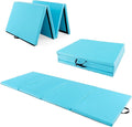 Giantex 4'x10'x 2" Gymnastics Mat, 4-Panel Folding Aerobics Exercise Mat w/Hook & Loop Fastener, Carrying Handle, Portable Tumbling Mat for Stretching Yoga Cheerleading Martial Arts