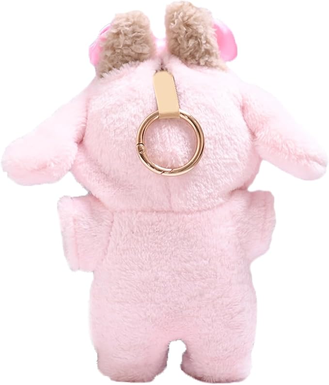 17CM Doll Clothes Set Big Ears Pink Jumpsuit, Fashion Cute Dress-Up Clothes for Doll Accessories Outfit(No Doll Included)(LBB Clothes 4)