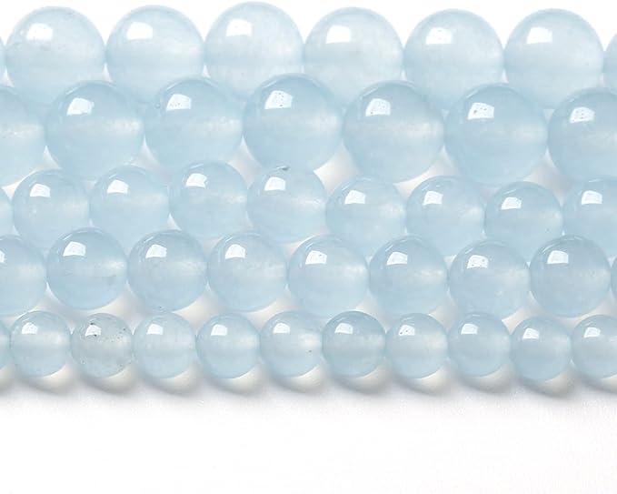 4MM 86PCS Natural Stone Light Blue Chalcedony Loose Beads for Jewelry Making DIY Bracelet Necklace