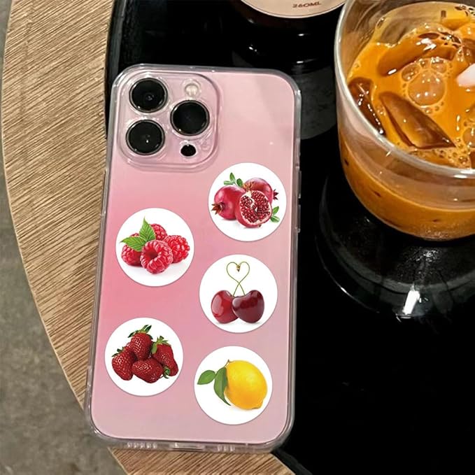 500Pcs Small Fruit Stickers,10 Design Realistic Food Stickers Colorful Waterproof Vegetable Fruit Decals for Laptop IPAD Ebook Reader Water Bottle Waterproof Aesthetic Sticker for Boys Girls Teens