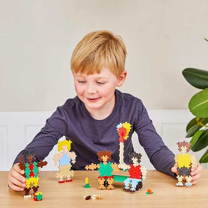 PLUS PLUS Learn to Build Set, Interlocking Mini Building Blocks, 3D Puzzle Construction Stem Toy for Kids - People of The World, 275 Pieces