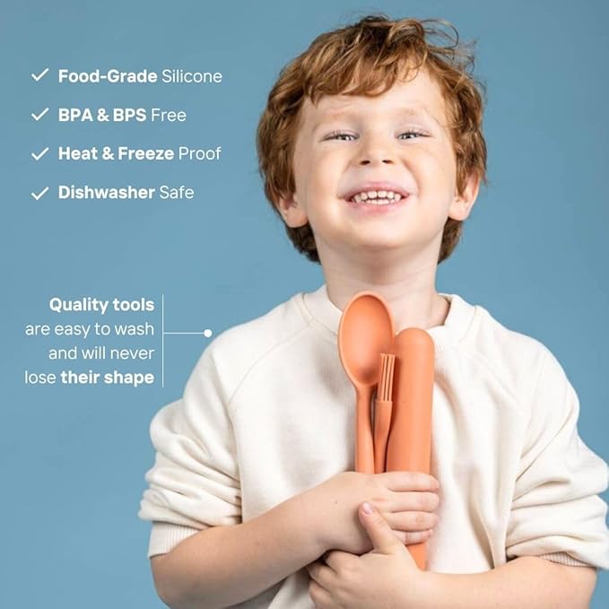 Tampoco Real Kids Cooking & Baking Set – Montessori Kitchen Tools for Real Cooking with Food-Safe Silicone Utensils – Functional & Fun Gift for Young Chefs