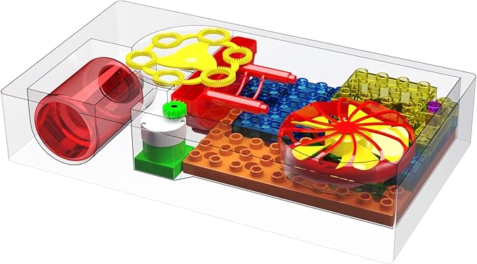 E-BLOX Building Blocks STEM Circuit Kit, Build Your Own Bubble Machine, Bubble Solution Included, Great Science Project for Little Ones, Birthday Gift, Boys, Girls, 5+