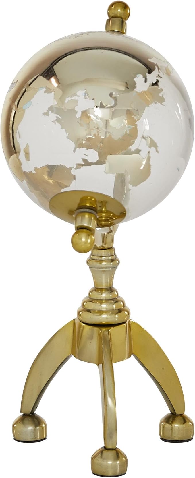 Deco 79 Aluminum Globe with Tripod Base, 5" x 5" x 13", Gold