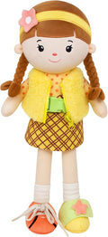Soft Baby Doll Toys (16'') Educational Plush Doll for Girls Birthday Cuddly Plush Toys for Toddler Kids (Yellow)