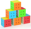 Full Size 3x3x3 Speed Cube Set, 2.2in Puzzle Party Favors Toy Stickerless Magic Cube Set, School Classroom Prize for Students, Birthday Party Stocking Stuffers Gifts for Kids Teens Adults(6 Pack)
