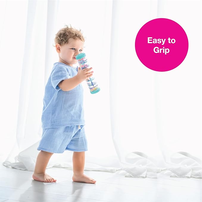 Edushape Rainsticks 8 Inch - Set of 2 Rainmaker Toys for Babies, Sensory Tubes Musical Instrument, Rain Stick Baby Toy for Soothing Rain Sounds, Perfect Tummy Time Toys, Engaging Toddler Sensory Play