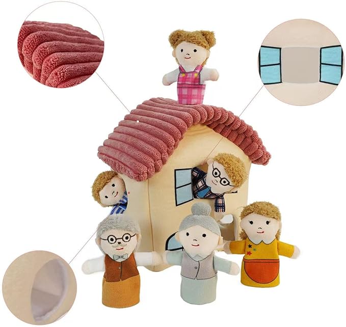 Finger Puppet Family Finger Puppet,6pcs Cute Puppet Mini Plush Toys Teaching Show,Soft Puppet for Kids Family Role Playing (Asian Home)