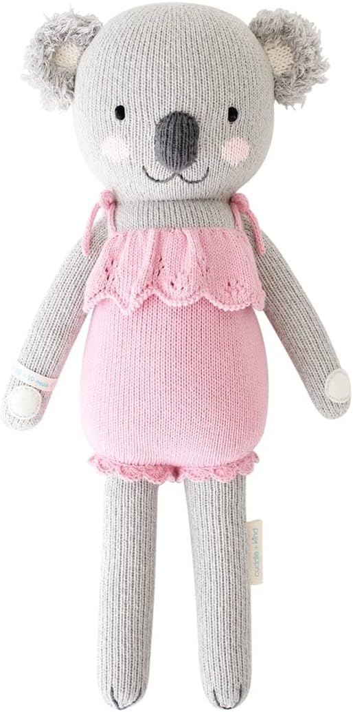 cuddle + kind Claire The Koala Little 13" Hand-Knit Doll – 1 Doll = 10 Meals, Fair Trade, Heirloom Quality, Handcrafted in Peru, 100% Cotton Yarn