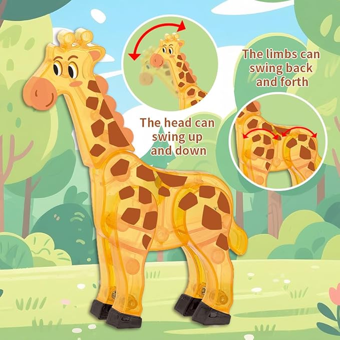 Magnetic Tiles Set Grassland Animals Theme Toys, Magnet Tiles Building Blocks Toys for Kids Ages 5-7 Year Old to STEM Learning
