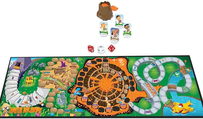 Learning Resources Math Island Addition & Subtraction Game - Math Manipulatives, Educational Board Toys, Classroom Flash Cards , Volcano Toy, STEM Kids, Gifts for Boys And Girls , Montessori