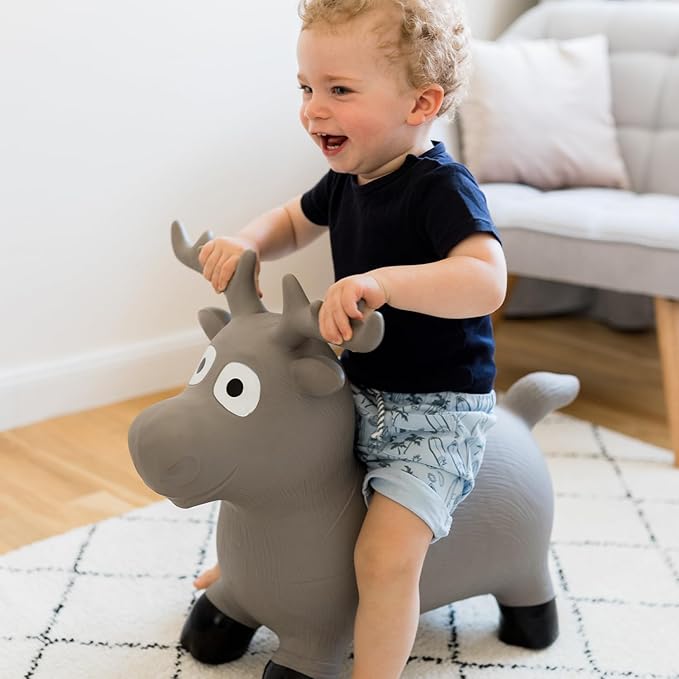 Kindsgut Bouncy Animal Hopper Moose for Children, Designed in Germany, Playful and Modern Colors, air Pump Included, Indoors and Outdoors