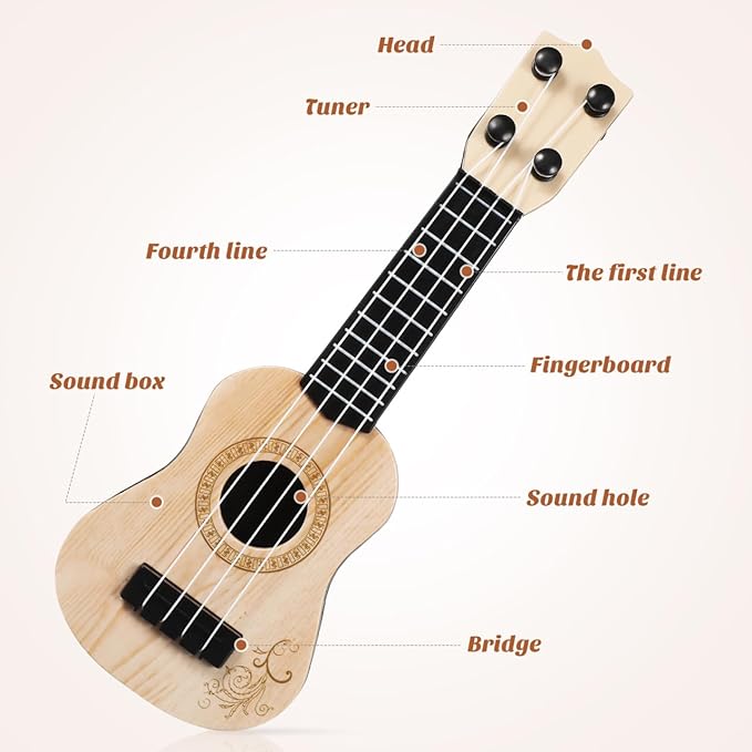 Kids Ukulele - 4 String Musical Instrument for Toddlers & Beginners, Early Education Toy Guitar