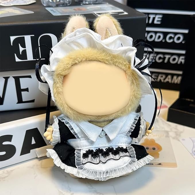 17cm Doll Clothes Set & Outfit - Cuddly Fashion Dresses with Accessories, Luxury Chic Doll Clothing & Plush Pullover Hoodie Doll Clothing DIY ,Just Clothes