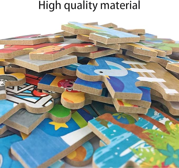 Puzzles for Kids Ages 3-5 Year Old 20 Piece Colorful Wooden Puzzles Set of 6 Vibrant Theme Brain Development Learning Toys Set for Boys and Girls (6 Puzzles)