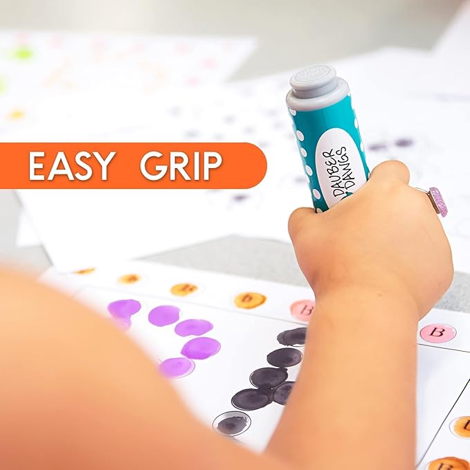 16 Washable Dauber Dawgs Dot Markers for Toddlers - Bingo Markers for Dot Art w/ PDF Activity Books, Dot Paints Washable for Kids, Bingo Dabbers Dotters & Dobbers, Holiday Gifts Daubers, Dot Painting