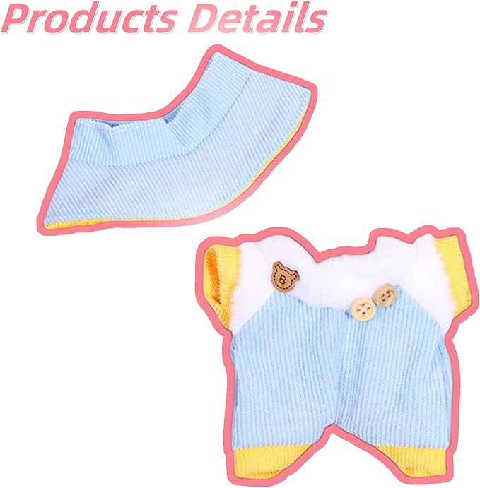 Doll Clothes for 17cm Figures, Summer Sunshine Stylish Suit Yellow Blue