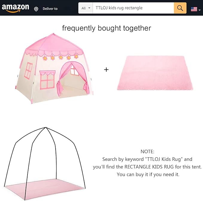 TTLOJ Gift for Christmas Kids Play Tents for Girls, Princess Castle Tent, Large Fairy Playhouse Gift Toys for Girl Toddler Children Play House, Fairy Tale Teepee Tent Indoor Outdoor-Pink Realm