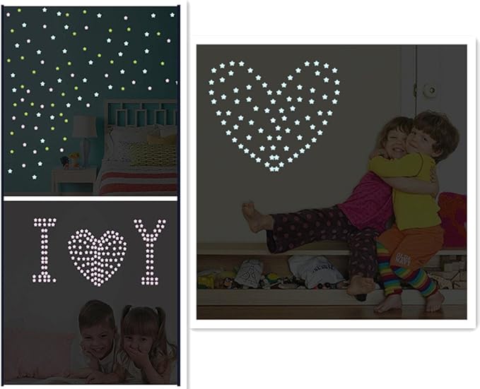 Glow in The Dark Stars Sticker Luminous Stars Wall Ceiling Pasters(100pcs,Pink,1.2 Inches)