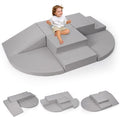 6-Piece Foam Climbing Blocks for Toddlers, Baby Climb and Crawl Soft Foam Play Set, Machine Washable Cover, Indoor Activity Play Structures, Climbing Toys for Toddlers 1-3 (Gray)