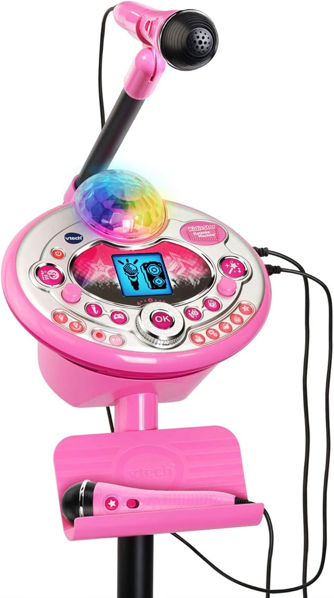 VTech Kidi Star Karaoke Machine Deluxe, 2 Microphones with AC Adapter, Pink