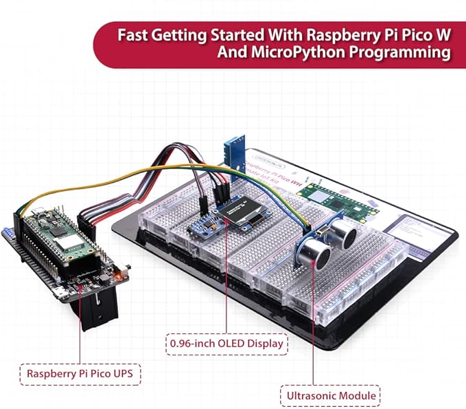 GeeekPi Ultimate Kit for Raspberry Pi Pico W with Headers, Detailed Tutorials, Project Examples, Various Items for MicroPython Programming