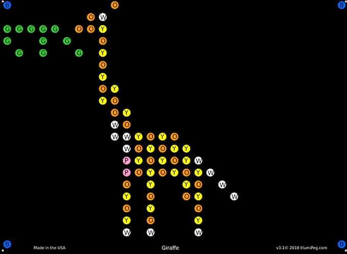 lllumiPeg Zoo Refill templates for Basic Fun Lite Brite Magic Screen Retro Style (12 Sheets, 6x8)