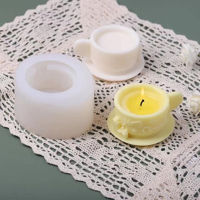 Christmas Milk Tea Cup Shaped Candle Mold - Silicone for Candles, Coffee, Resin & Soap