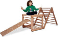 Montessori Climbing Cube and Triangle for Kids | Foldable Climbing Set | Indoor Activity Cube | Climbing Set with Cube and Triangle for Toddler | Foldable Wooden Jungle Gym (CUBE+TRI+RAMP R)