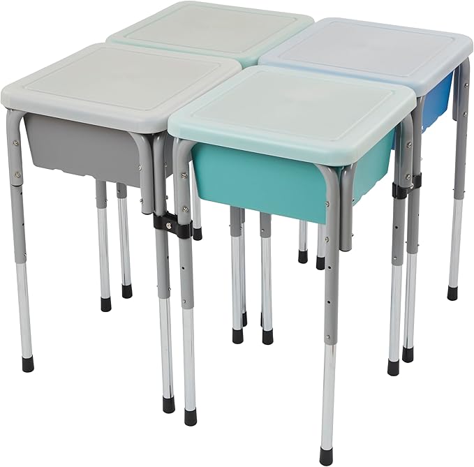 Quad Sensory Tables with Lids, Adjustable Table, Contemporary