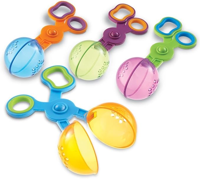 Learning Resources Handy Scoopers - Sensory Bin Sand Toys, Fine Motor, Montessori for Kids, Plastic Tweezers, Therapy Games for Toddler, Homeschool Preschool Supplies, Gifts for Boys and Girls