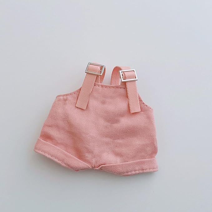 17cm Clothes Set(NO Doll), Hat & Overalls Set for 17cm Accessories Suit,Cute Stylish Clothing Suit for Doll Dress up (Pink)
