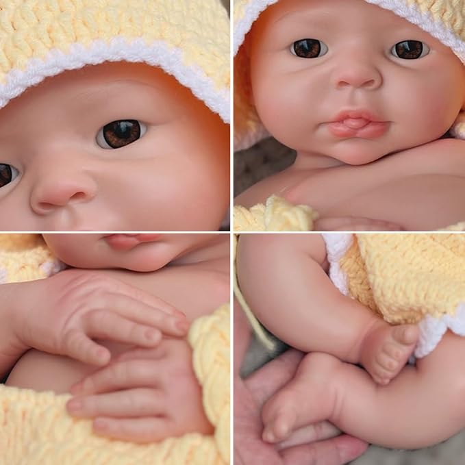 Silicone Reborn Baby Dolls 18Inch Realistic Newborn Baby Doll Silicone Full Body Lifelike Baby Girl Dolls Anatomically Correct