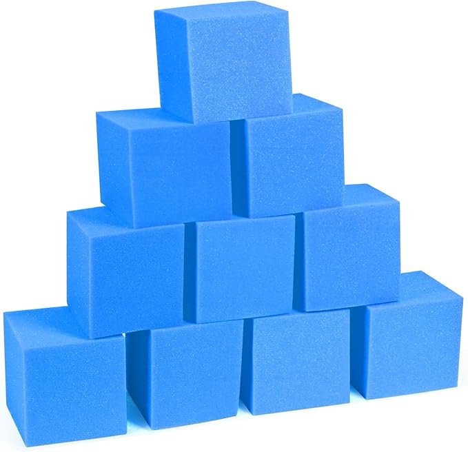 TRENDBOX 24PCS 5" x 5" x 5" Foam Pit Blocks Sponge Cubes Foam Pit Cubes Sponge Blocks for Amusement Park, Gymnastics, Freerunning and Parkour Courses - Dark Blue (New)