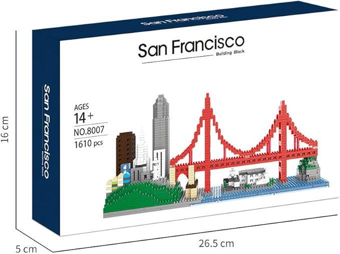Architecture Skylines Micro Mini Block San Francisco Building Model Set Present Gift for Adults Ages of 14+ 1610pieces
