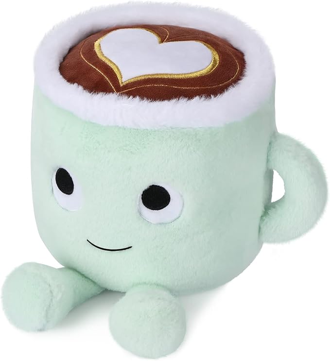Latte Plush Toy, 30 cm Stuffed Coffee Mug Plushie Pillow Doll, Soft Cup Fluffy Friend, Hugging Cushion - Present for Every Age… (Latte)