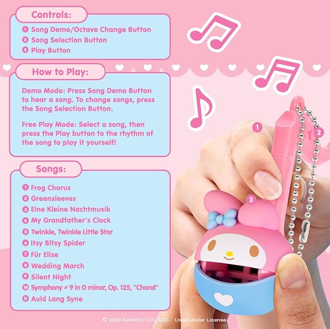 Otamatone Melody Hello Kitty and Friends Electronic Portable Music Instrument / Synthesizer Toy from Japan by Maywa Denki [English Instructions] - My Melody