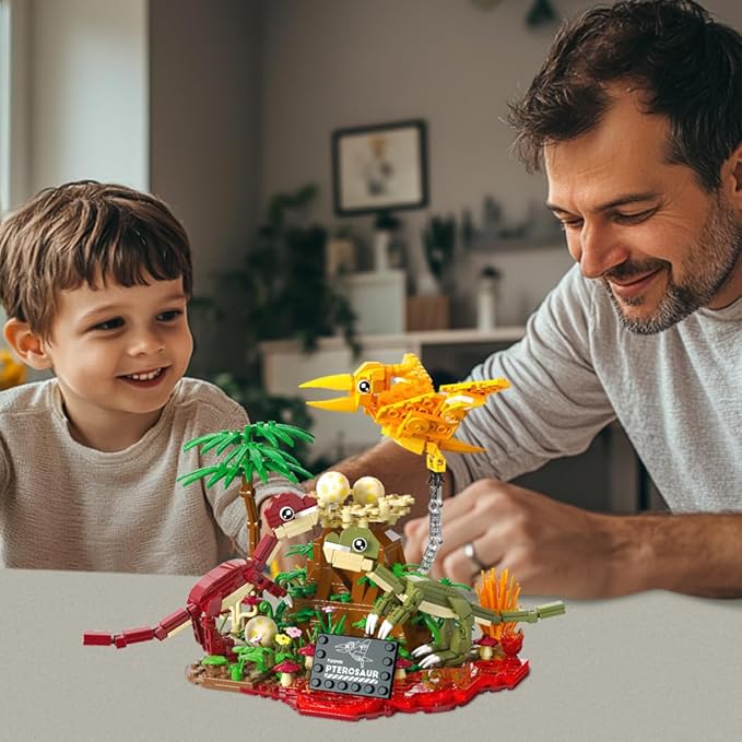 Dinosaur World Building Set- Compatible with Lego Sets for Boys 8-14, Jurassic Volcano Era Building, Birthday Gift Set for Boys & Girl (536 Pcs)