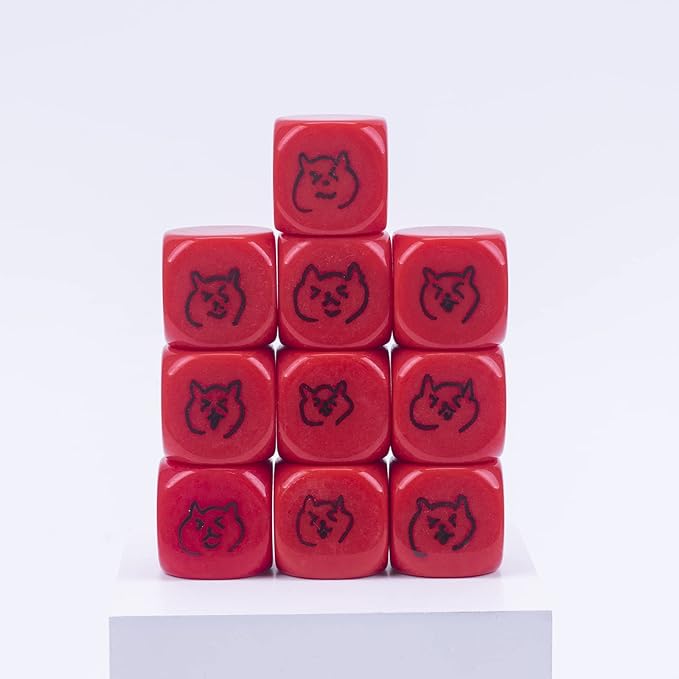 22MM Rounded Blank Six Sided Dice Lianshi Teaching Created Sesources Game Teaching Plastic Cubes Four Colors Choosable (10Pcs, Red)