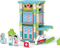123PCS Wooden Building Blocks Set for Toddlers, Construction City Stacking Toys, Preschool Learning Educational Toys for Kids 3+ Years Girls and Boys (Hospital)